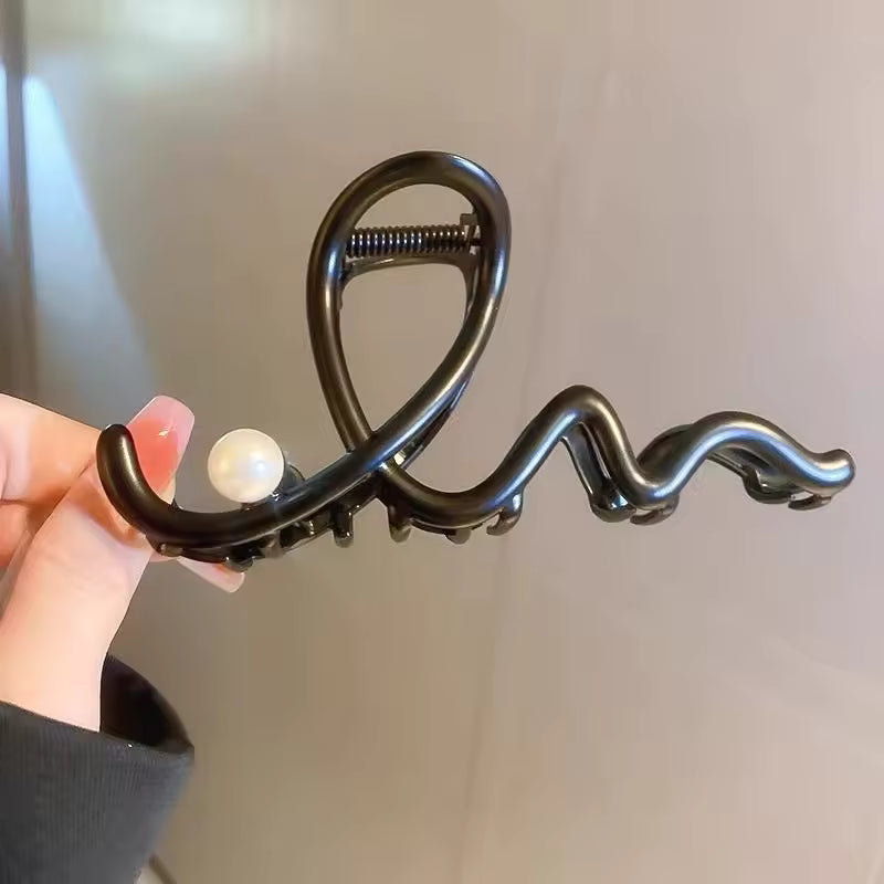 Pearl Accent Metal Hair Claw