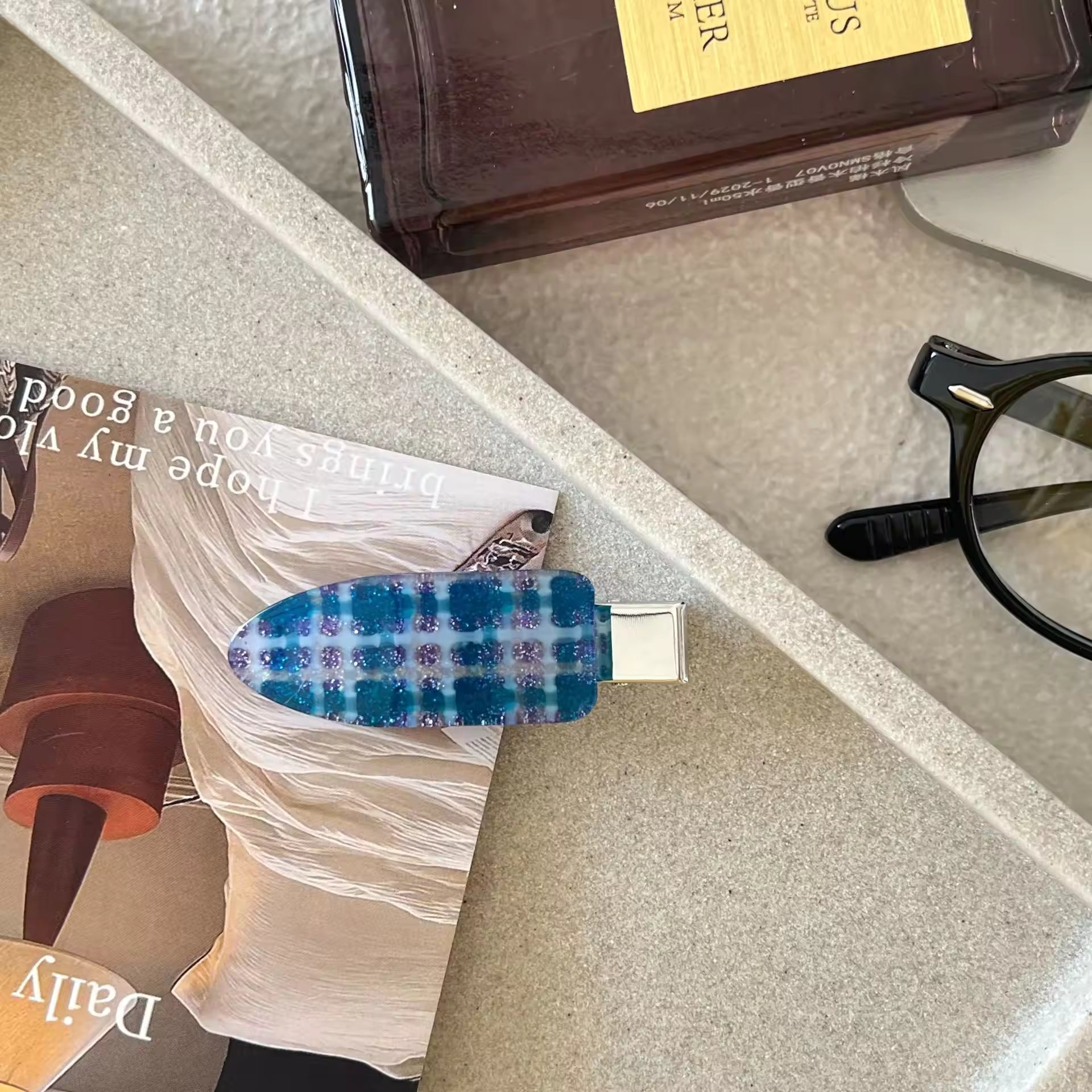 Candy Color Plaid Acetate Hair Clips