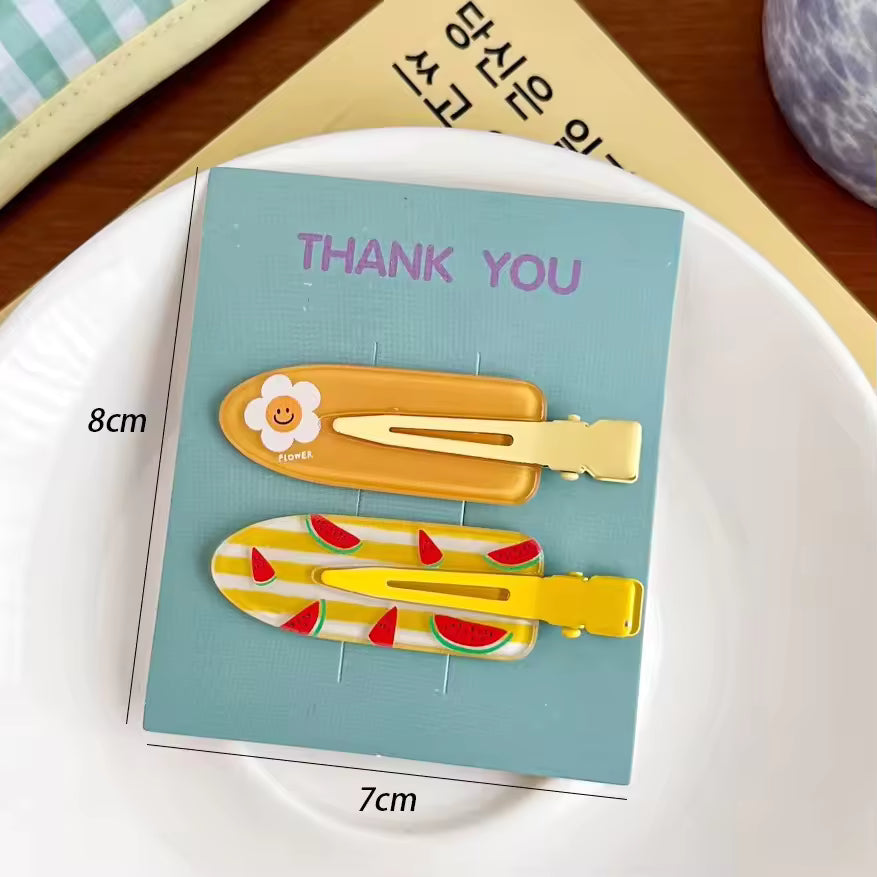 Spring Print Hair Clip Set