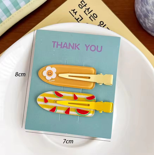 Spring Print Hair Clip Set