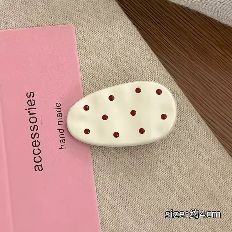 Handmade Cute Polka Dot Plastic Hair Side Clip