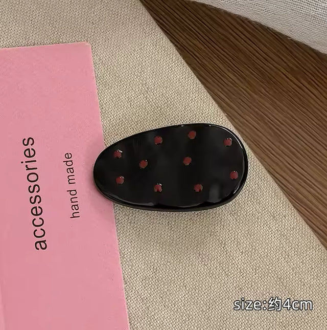Handmade Cute Polka Dot Plastic Hair Side Clip