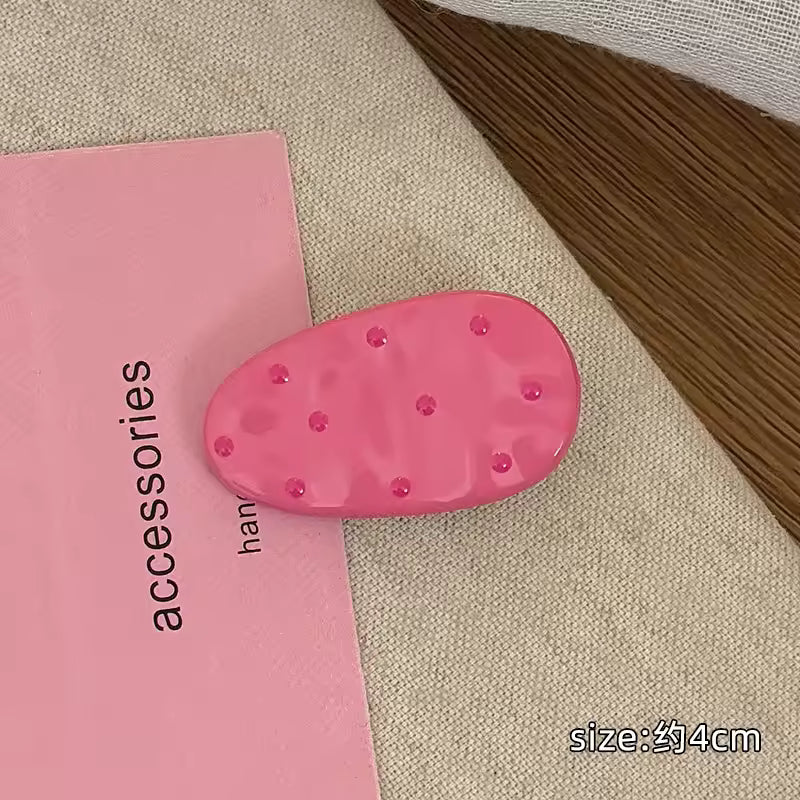 Handmade Cute Polka Dot Plastic Hair Side Clip