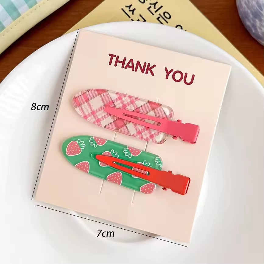 Spring Print Hair Clip Set