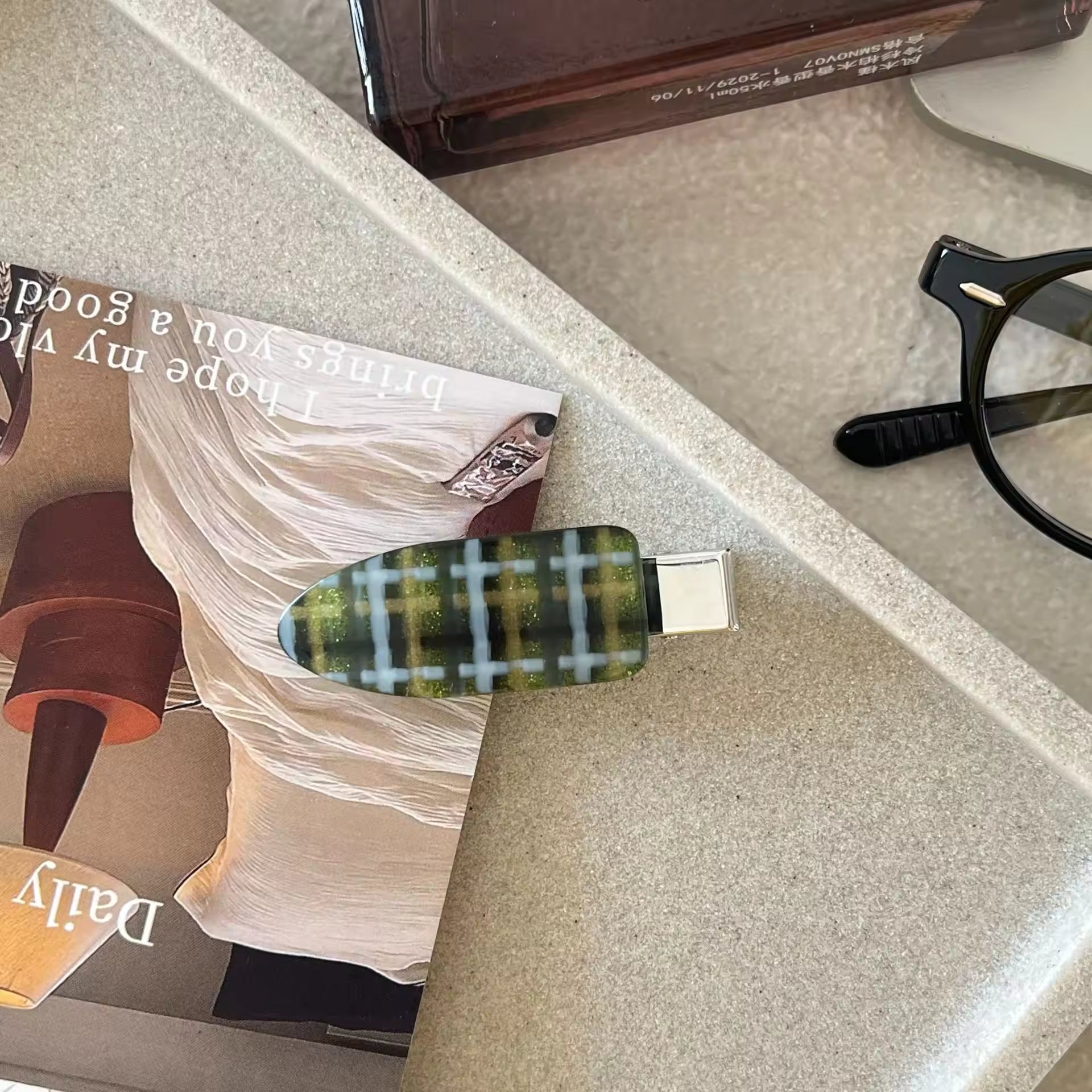 Candy Color Plaid Acetate Hair Clips