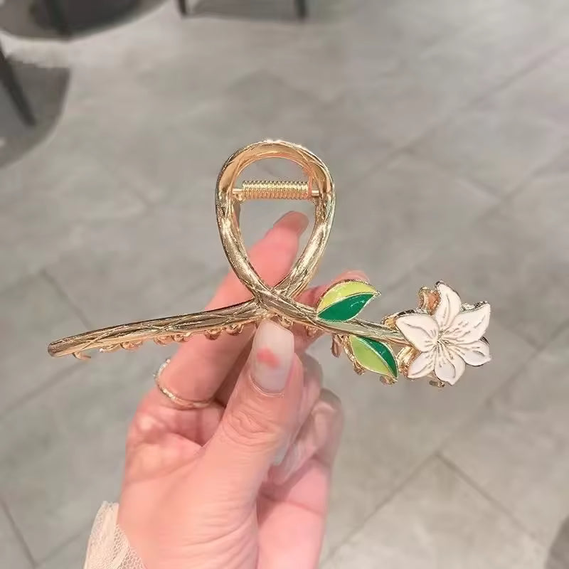 Floral Elegance Hair Claw Clip