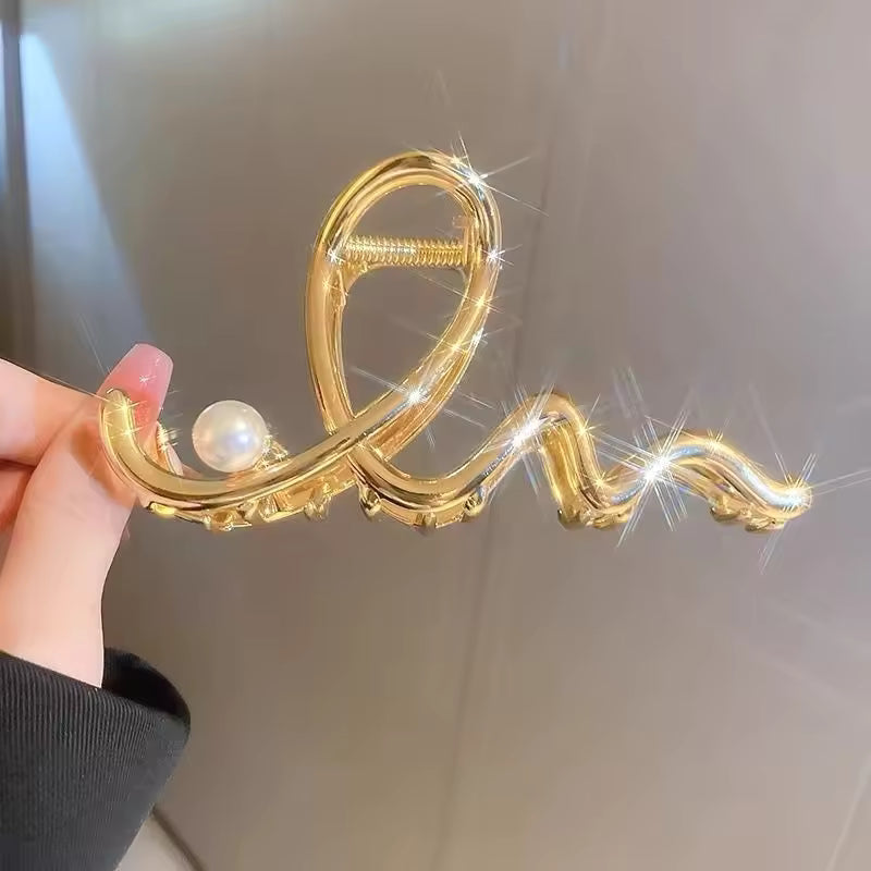 Pearl Accent Metal Hair Claw