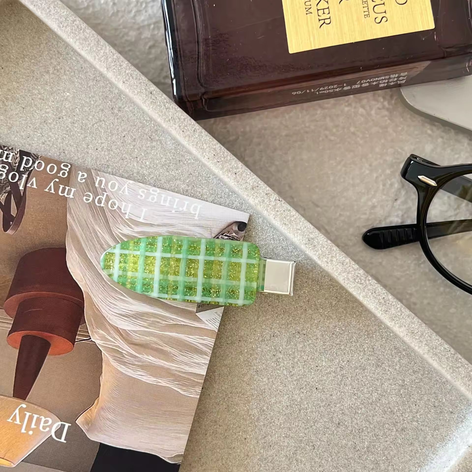 Candy Color Plaid Acetate Hair Clips