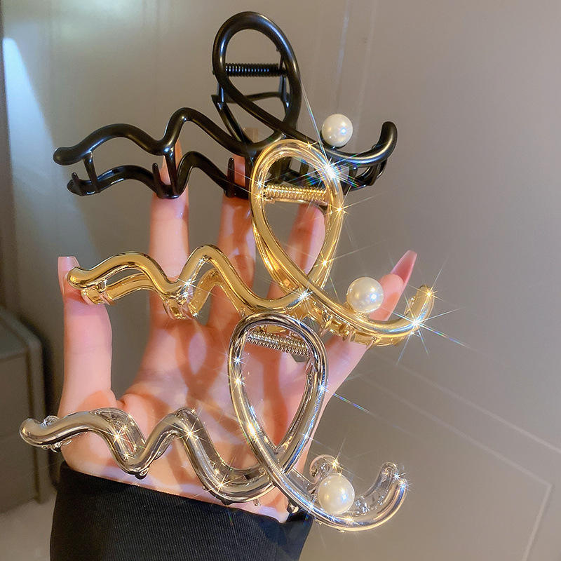 Pearl Accent Metal Hair Claw