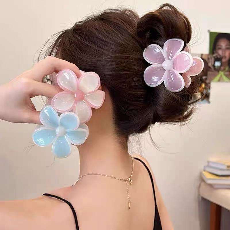 Floral Acrylic Hair Claw Clip