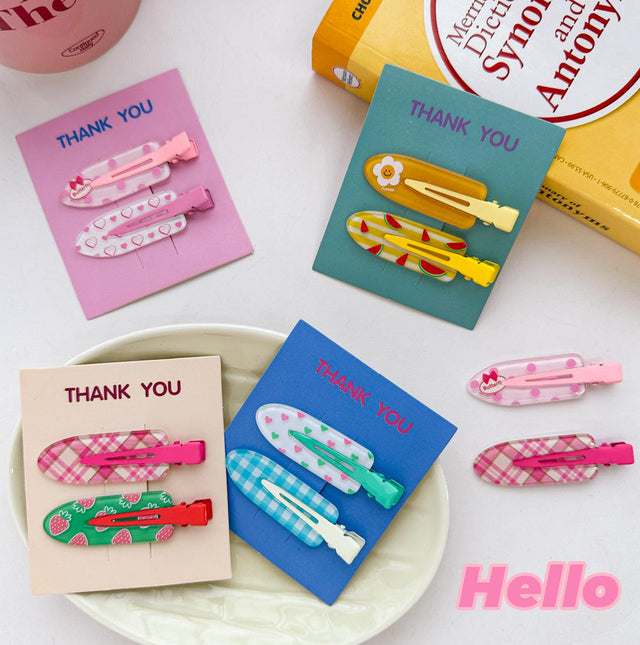 Spring Print Hair Clip Set