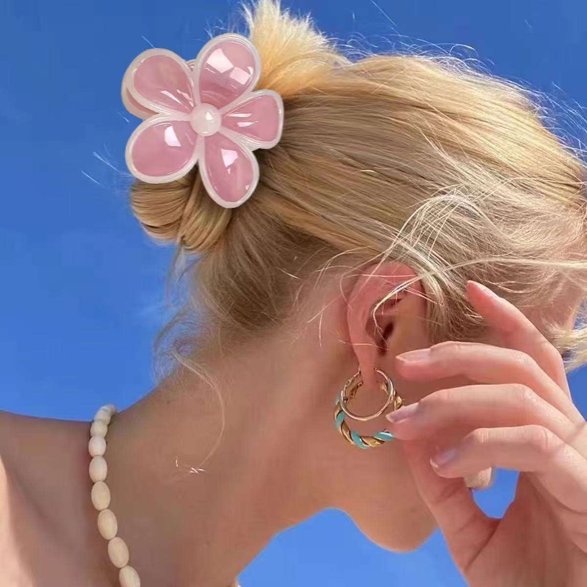 Floral Acrylic Hair Claw Clip