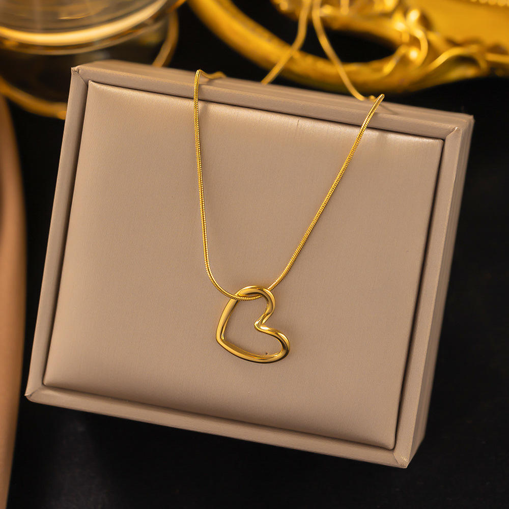 Gold Plated Heart Pendant Necklace