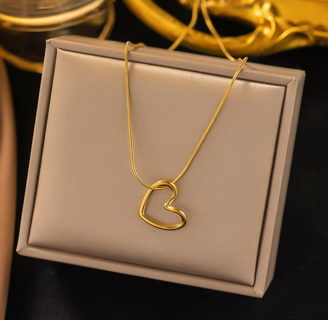 Gold Plated Heart Pendant Necklace