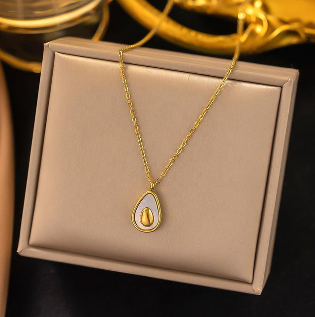 Gold Plated Opal Pendant Necklace