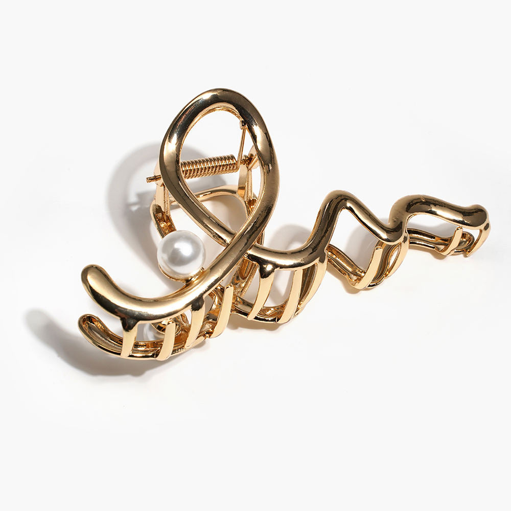 Pearl Accent Metal Hair Claw