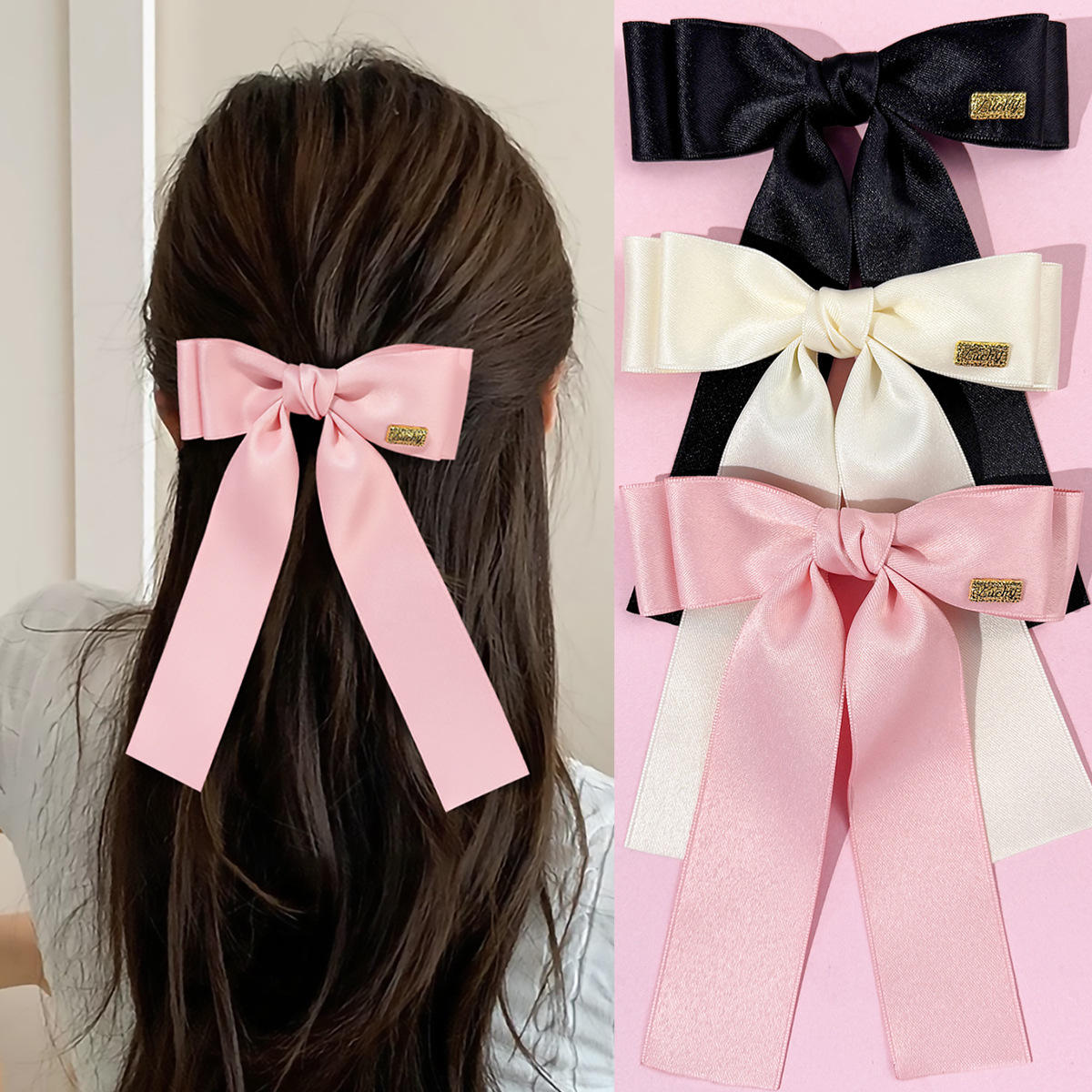 Elegant Long Bow Hair Clip