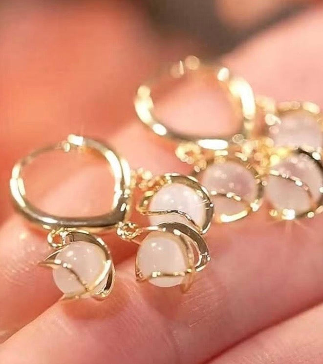The Pearly Romance Hoop Style Earings