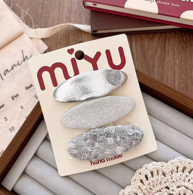 Korean Style Silver Sweet Bow Hairpin