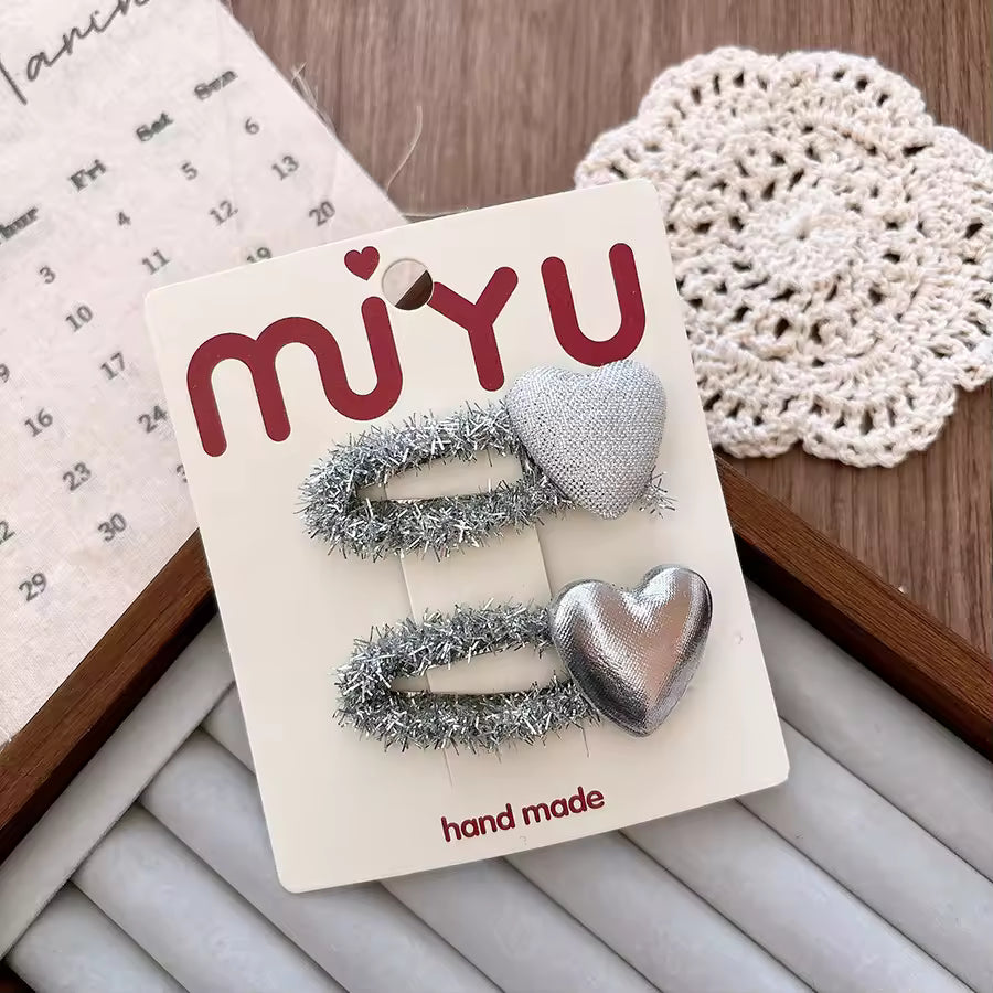 Korean Style Silver Sweet Bow Hairpin