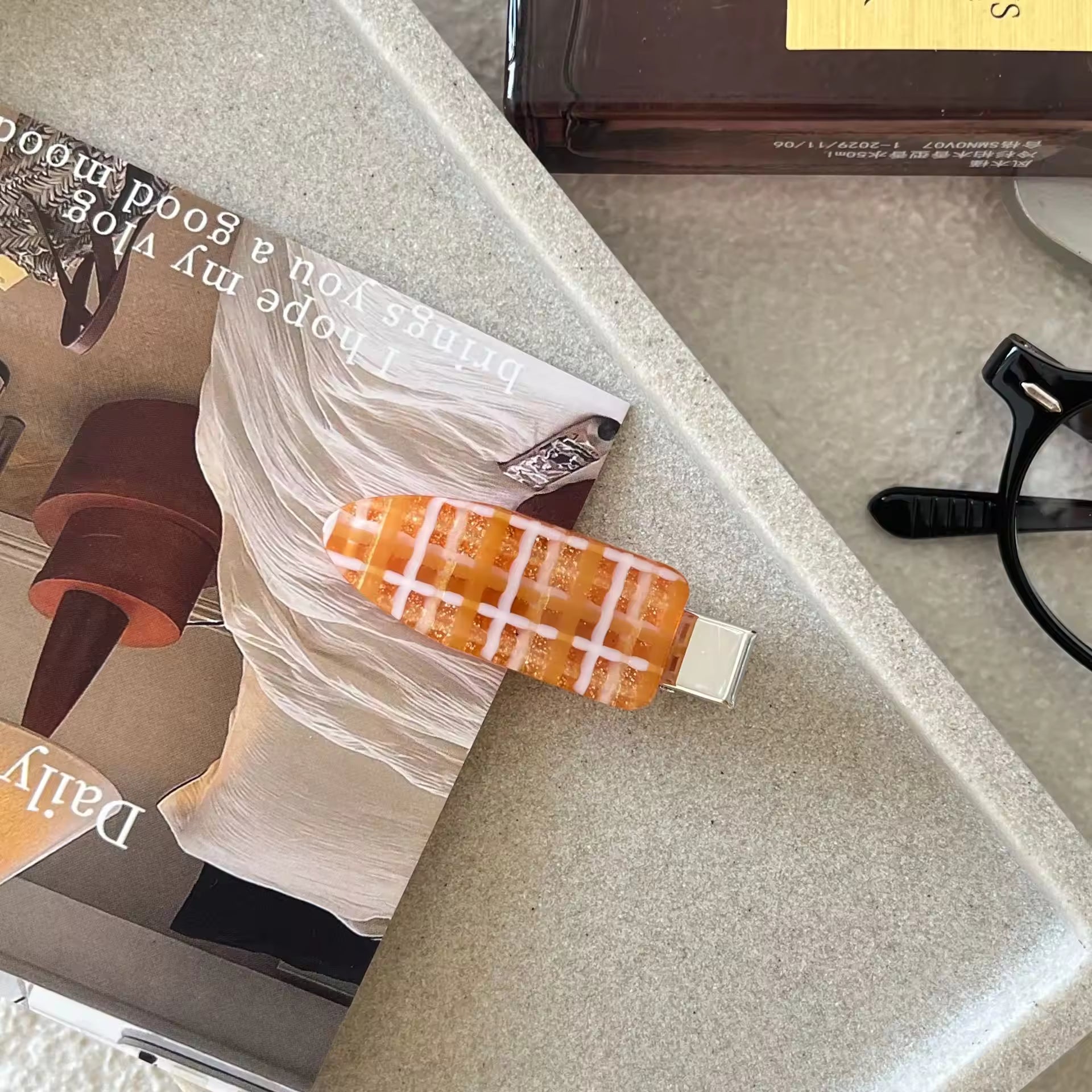 Candy Color Plaid Acetate Hair Clips