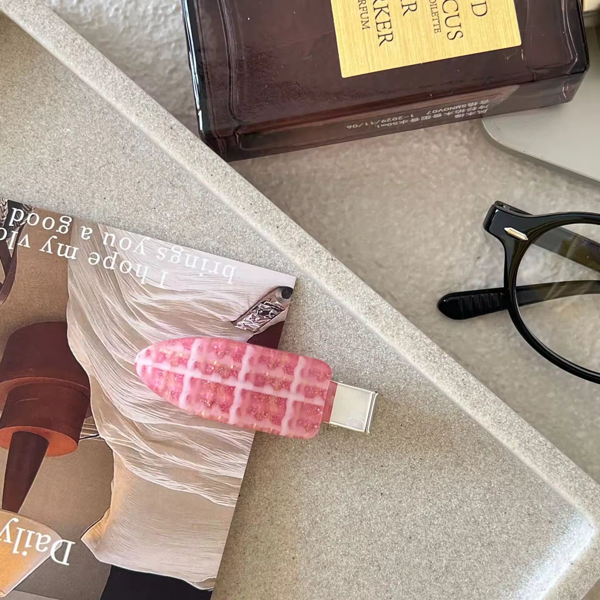 Candy Color Plaid Acetate Hair Clips