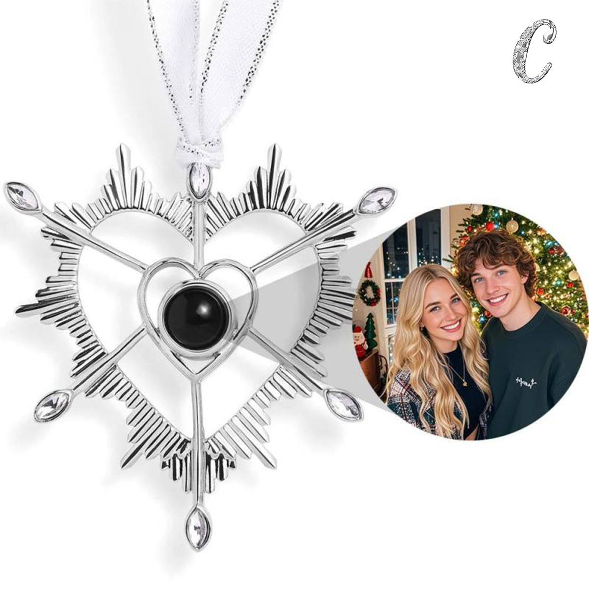 Personalized Pink Snowflake Photo Ornament Christmas Gifts