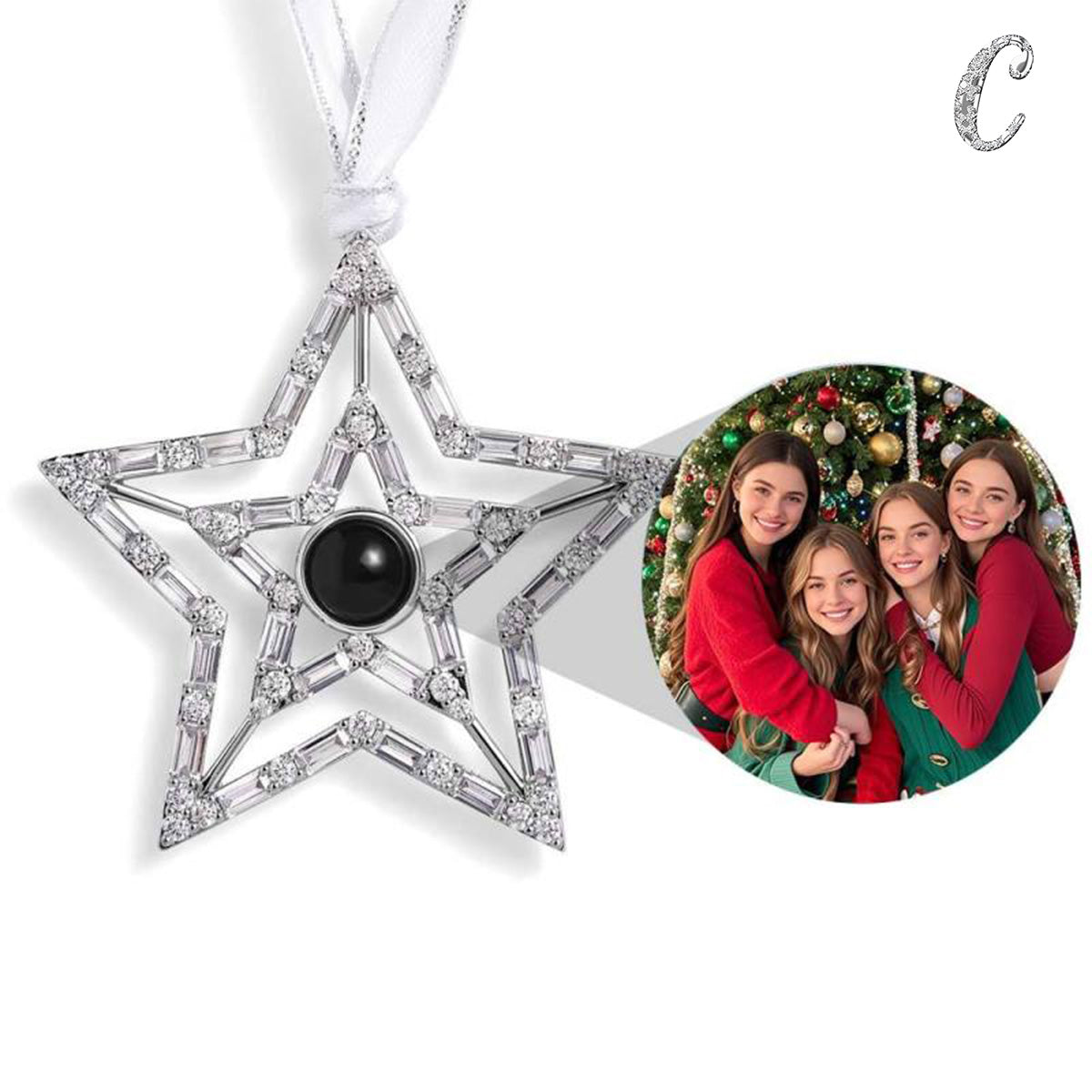 Personalized Pink Snowflake Photo Ornament Christmas Gifts
