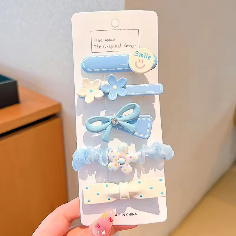 Pastel Cute Hair Clip Set for Girls (Multi-Piece)