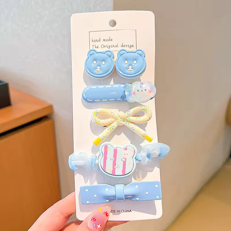 Pastel Cute Hair Clip Set for Girls (Multi-Piece)